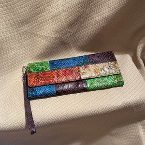 Hato Hasi women bifold leather wallet, multi-color